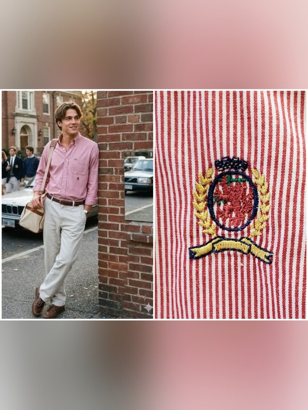 Vintage TOMMY HILFIGER University Stripe 90s Button-down Excellent